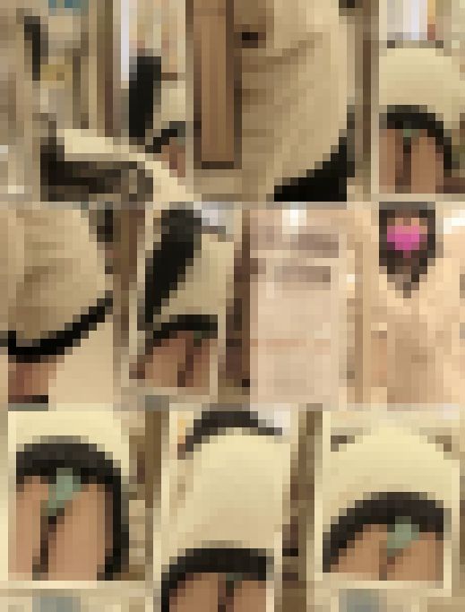 ◆鏡に反射してプリ尻丸見え！超ミニスカニーソ女子学生に起こった恥ずかしいパンチラ事件動画02◆　サンプル画像1