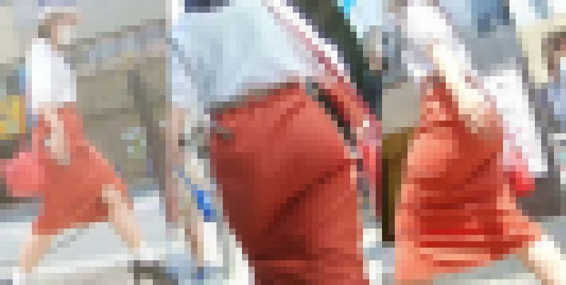 No.676はち切れ寸前のスカートがデカムチ巨尻お姉さんに密着取材 サンプル画像
