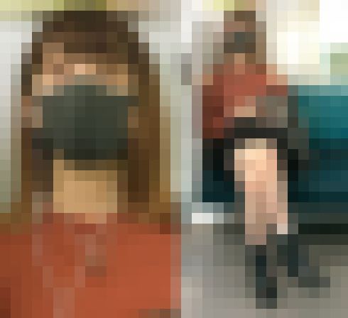 肩を露出したファッションで堂々と座る気が強そうな美人女子大生（其の四） サンプル画像