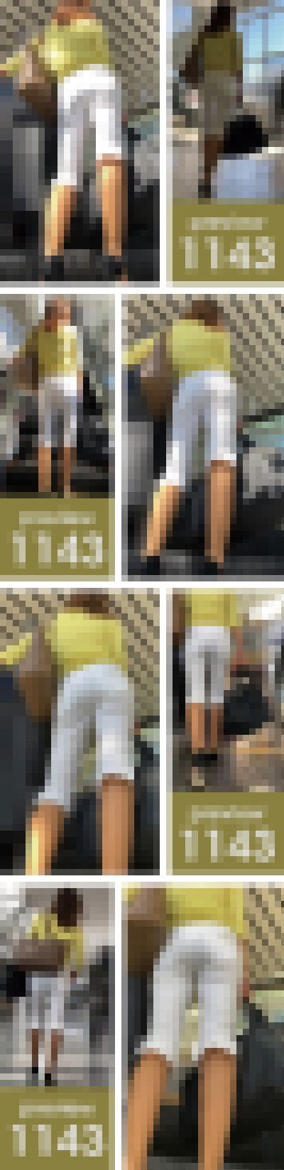 【1143】時空が歪むレジェンドコーデ！し！し！白カプリですとぉ～！ピチピチ白カプリパンツ女子　サンプル画像2