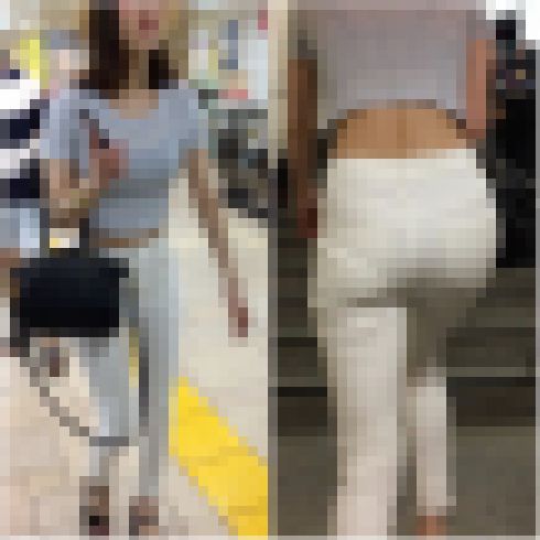 《◆最終値下げ◆》 【特上品！！！ぷるぷる唇に美乳に腰見せファッション。エロさの詰まった白ピタパン着衣尻】 サンプル画像