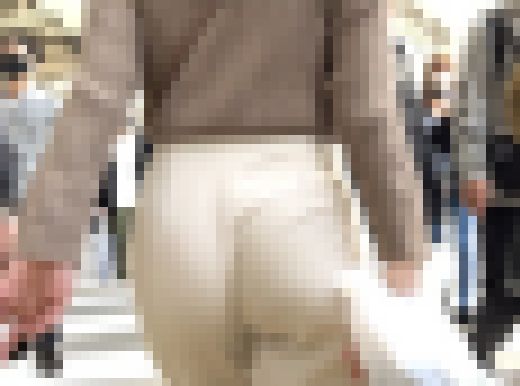 ウェーブの下着が常に透けてる20代前半女子のお尻を彼氏が触れまくる サンプル画像