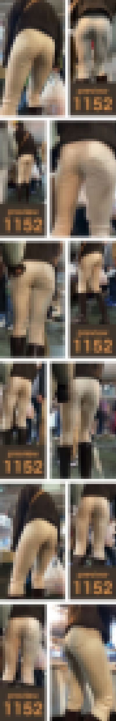 【1152】上着→茶色、パンツ→ベージュ、ブーツ→茶色…人間ティラミスぢゃん！ピチピチベージュスキニーパンツ女子(前編)　サンプル画像1