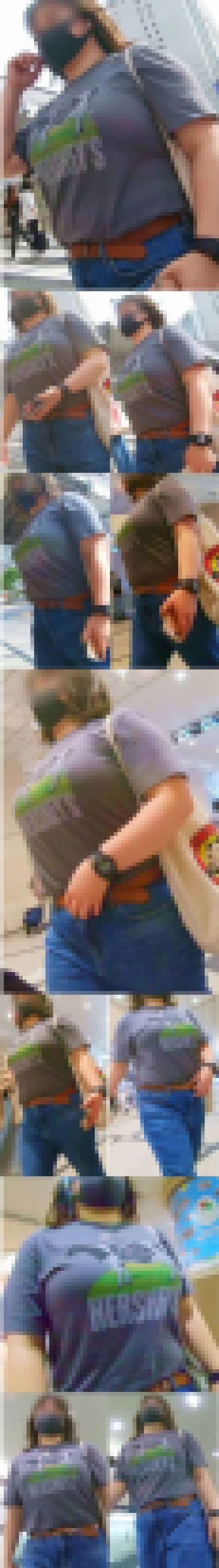 No.710牛並みの爆乳でTシャツが今にもはち切れそうな緊張感が凄まじいお嬢さんに密着取材 サンプル画像1