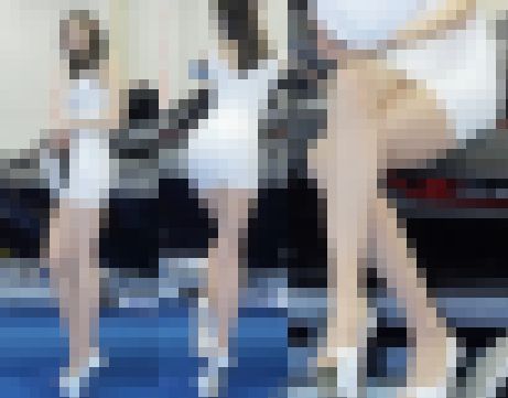 パンスト美人のエロすぎる美脚とお尻にチラ見え サンプル画像