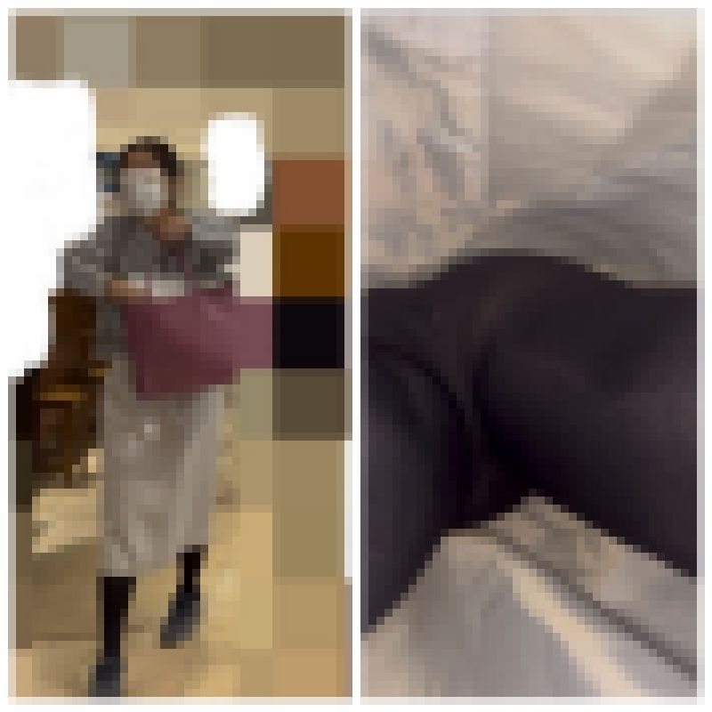 【 スマホで逆さ撮り163】黒い脚には魅力が満点 黒ストでエロエロな女性のスカート内撮ってみました※2カメ撮影【3名収録】 サンプル画像