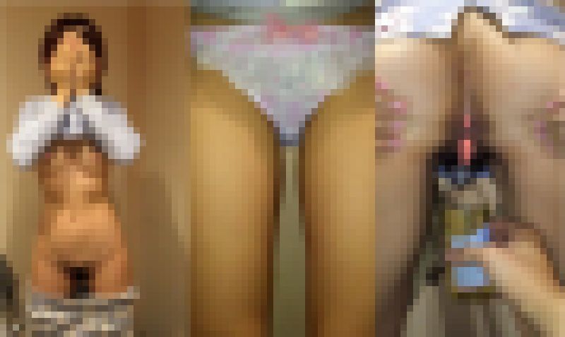 ペットボトルに放◯！20歳のスレンダー美女のエロ身体検査。。。 サンプル画像