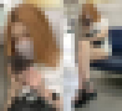 スケベすぎるカラダ男に見せつけるように座る美人ギャルお姉さん（其の一） サンプル画像
