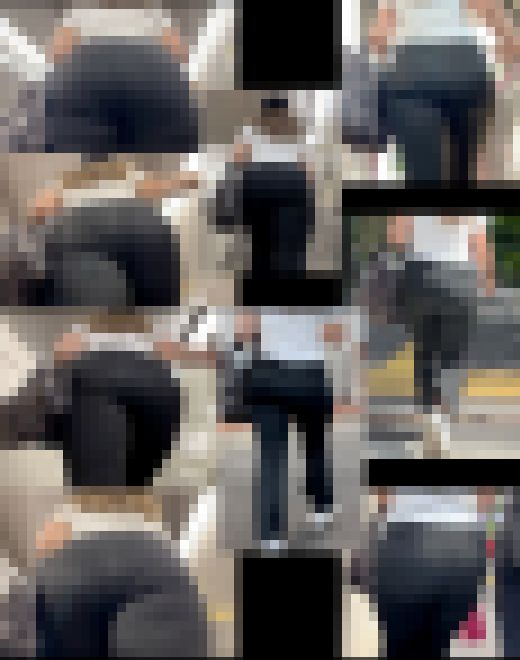 【プラチナクラス】あわや衝突！日本人離れした巨尻様に大接近と階段上り！　サンプル画像1