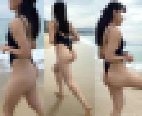高画質 海水浴場のとんでもないハイレグ４！食い込みすぎのお尻　サンプル画像1