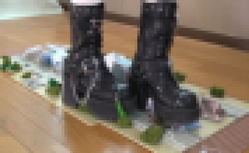 巨大娘の街中散歩 ハード系厚底ブーツ サンプル画像