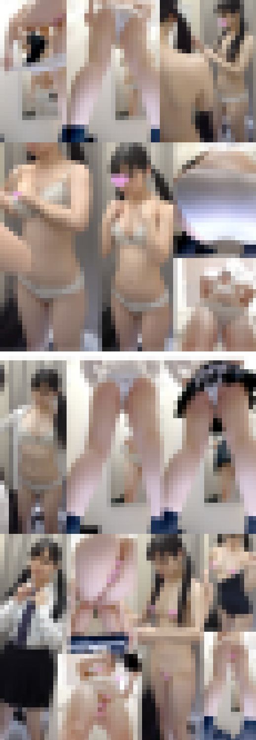 【顔アリ】パイパン美少女スク水試着中の無防備な姿じっくり盗撮♡　サンプル画像3