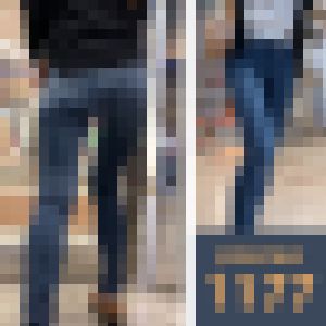 【1177】X脚ラインとVの字パンティーラインのコラボで興奮度Z級!ピチピチスキニージーンズ女子 サンプル画像