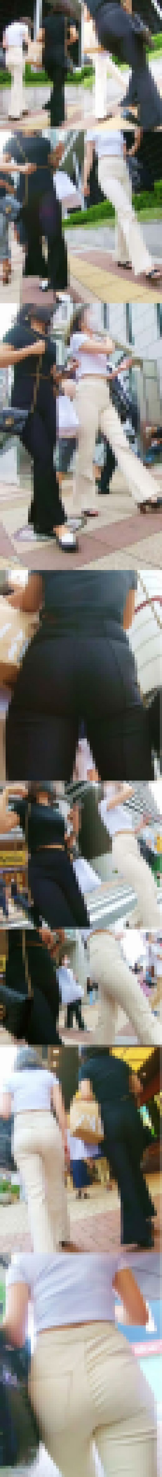 No.741白と黒のダブル尻アピール!下半身ラインをがっつり見せつけるお嬢さんたちに密着取材 サンプル画像1