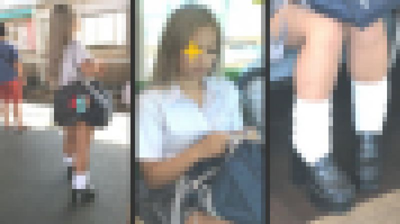 045青チェ超ギャルKちゃんをじっくり観察!+OLお姉さん2人 サンプル画像