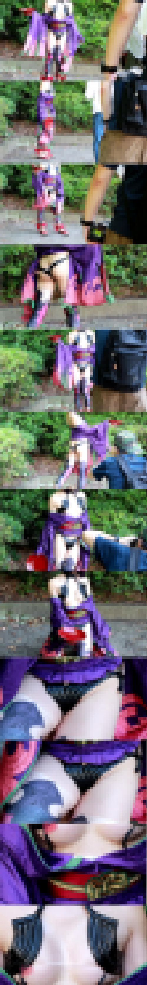 【乳輪】真夏のドスケベ痴女コスプレイヤーと遭遇！FG〇酒呑童〇の胸元からいやらしい色素【レア】　サンプル画像2