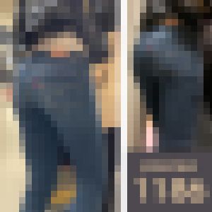 【1186】尻狙い?フロント狙い?いやいや…サイド狙いです!ピチピチスキニージーンズ女子 サンプル画像
