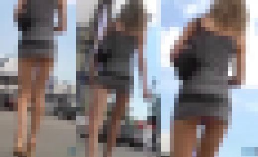 【見せているとしか思えないwwパンチラ必須レベルの超マイクロミニワンピお姉さんのを盗撮！！】　サンプル画像2