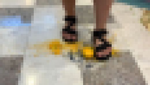 おにぎり、みかん、お弁当踏みつけ　サンプル画像2
