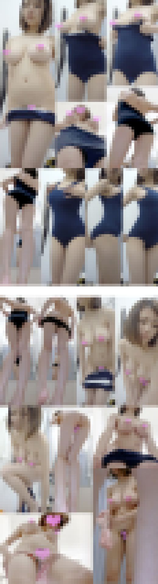 【顔アリ3カメ】超巨乳美少女のスク水試着中の無防備な姿じっくり盗撮♡　サンプル画像2