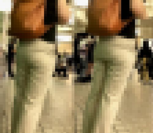 丸くて大きい最高のお尻 白パンツスタイルのお姉さんを超接写【街中風景009】 サンプル画像