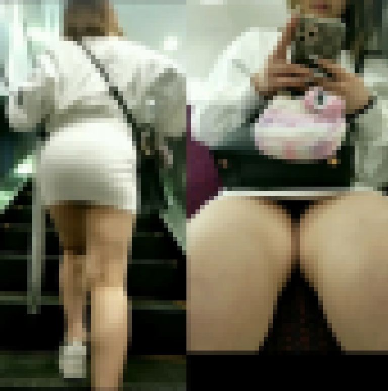 【丸見え】激ミニタイトスカートギャル対面接写 サンプル画像