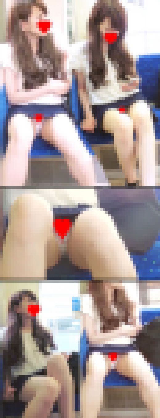 《電車盗撮2本セット》美少女達の丸見えパンチラ盗撮動画2セット　サンプル画像1