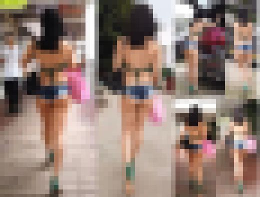 【ツレがこんなエロい格好で外出するなんて言うもんだからカメラ回して晒してやったwww】　サンプル画像3