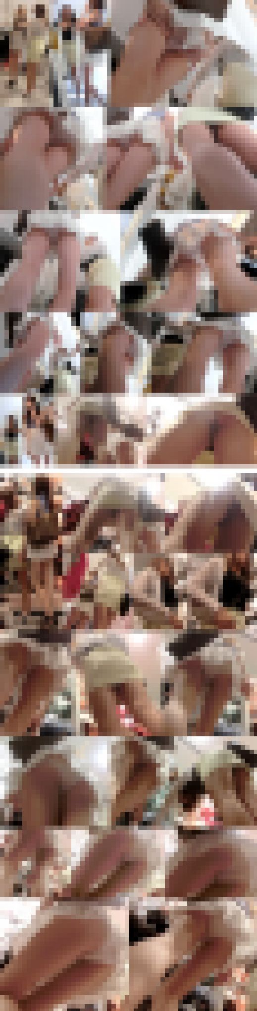 Pがずれ込みワレメがモロ見え！おしゃれ女子2人の買い物中の無防備Wパンチラたっぷり盗撮♡　サンプル画像1