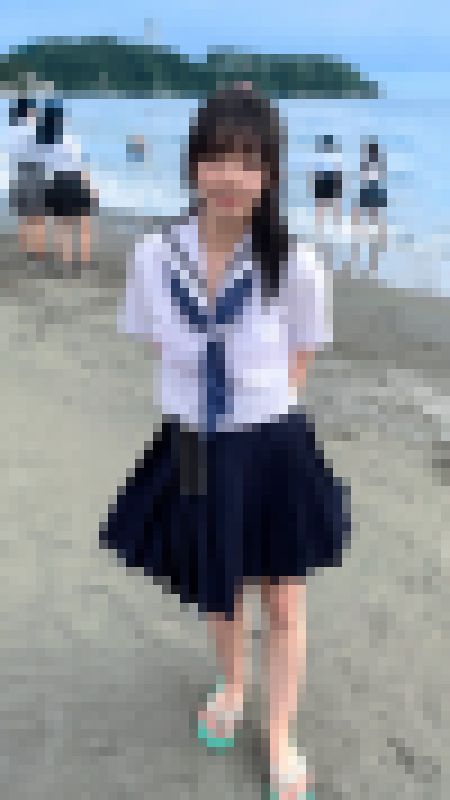 K②【個人撮影】江ノ島の海で見つけたピンクの水玉水着ちゃん_最強のプリケツ美小女の生ハメ映像放出 サンプル画像