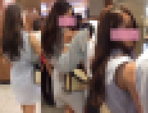 高画質パンチラ309　怒涛の14人パンチラ！　彼氏の隣でパンチラするギャルお姉さん　サンプル画像1