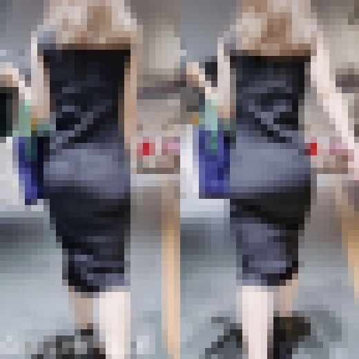 【黒ニットワンピ】タイトなワンピースのむっちりヒップ5　サンプル画像1