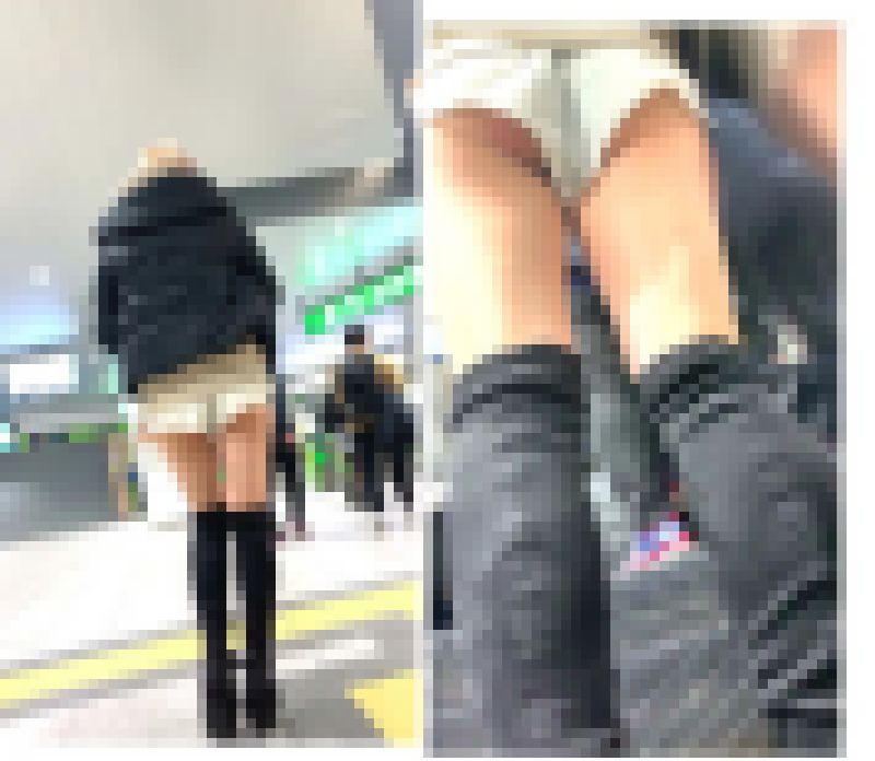 エロギャルのハミ尻を下から観察 サンプル画像