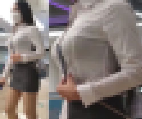 【高画質】パンスト巨乳ＯＬ 股間丸見え！　サンプル画像1