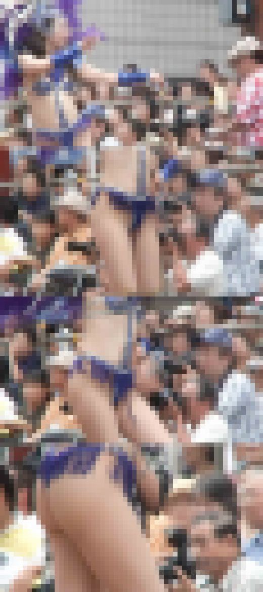 【フェチ動画】小股を切れ上がるコバルトのハイレグ！魅惑の肉感の太ももとヒップが躍動する色白マダムの浅●サンバ　サンプル画像3