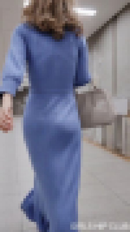【ニットワンピ】ブラが透けるデカ尻お姉さん サンプル画像