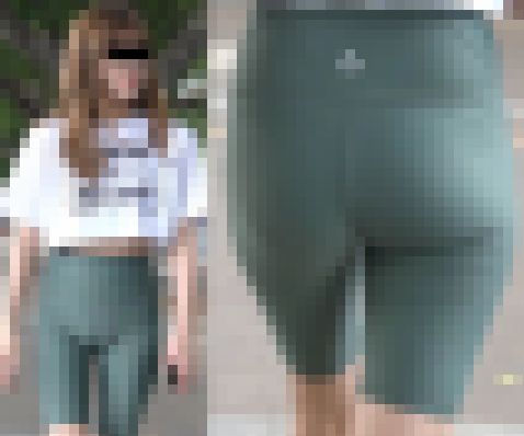 高画質 食い込みスパッツの強烈なマンスジと美尻美人　サンプル画像1