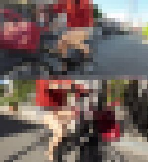 50代熟女のミニスカパンスト自転車 後編　サンプル画像2
