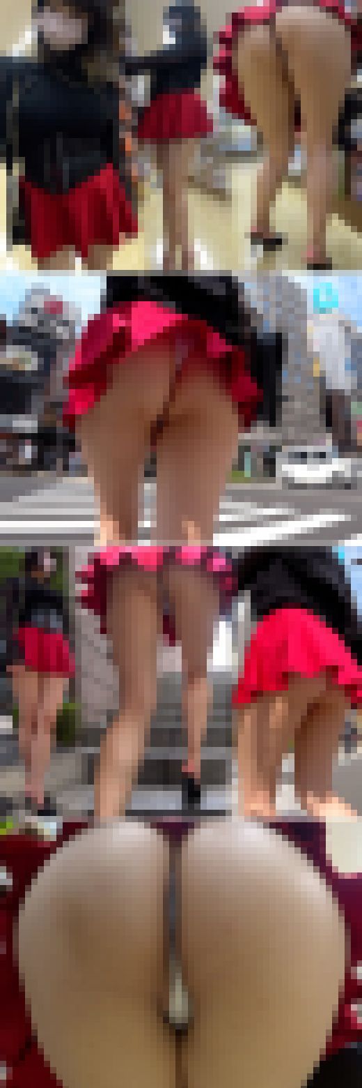 【顔出しハミマン】巨乳エロカワ女子♪デカ尻とマン肉に際どく食い込むＴバックパンチラがエロい!!　サンプル画像1