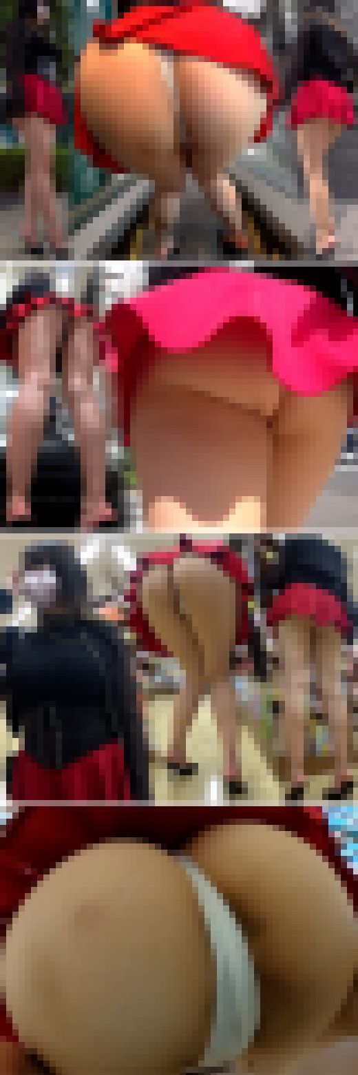 【顔出しハミマン】巨乳エロカワ女子♪デカ尻とマン肉に際どく食い込むＴバックパンチラがエロい!!　サンプル画像3