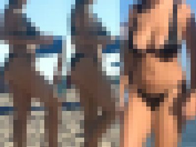 【フルHD】海水浴場の激しい爆乳さんの乳揺れ　サンプル画像2