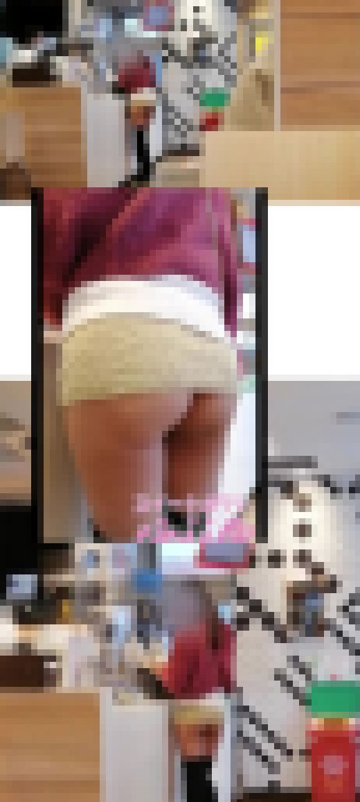 某ハンバーガーショップでお尻まる見え過激露出　サンプル画像1