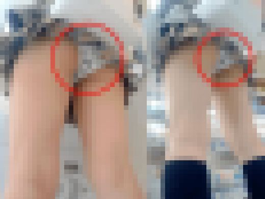 【10分超え】紺ハイソご着用ギャルお姉さんのモコモコ柄パンチュ逆さ　サンプル画像1