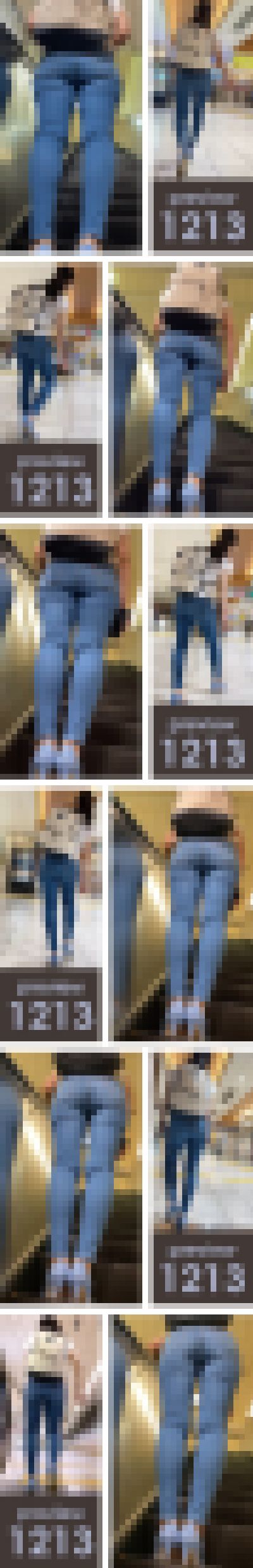 【1213】その直立姿勢の下半身のフォルム…まるで栓抜き!ボクの一番搾り(小瓶)の栓もヌイて欲しい!ピチピチスキニージーンズ女子 サンプル画像2