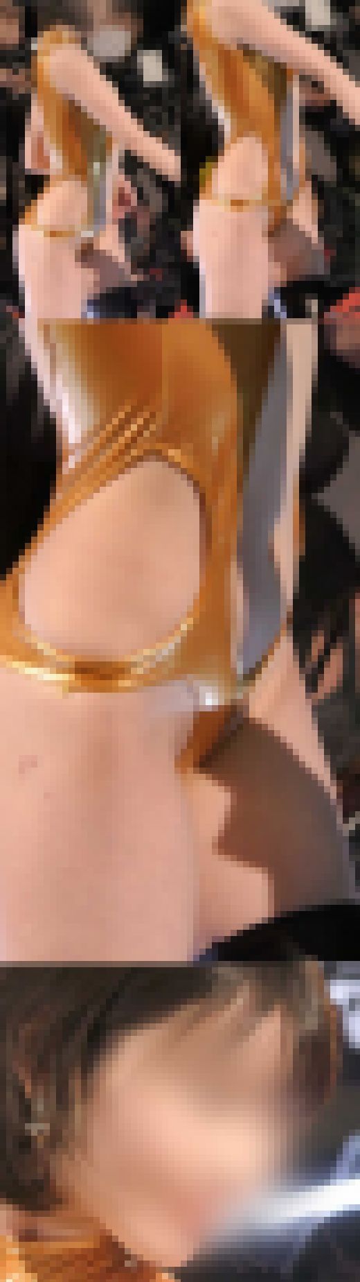 【フェチ動画】金色変形水着美女と股間丸出しの爆乳ミニスカストッキング！？東●オート●ロン2022　長尺81分の決定版！vol.5　サンプル画像1