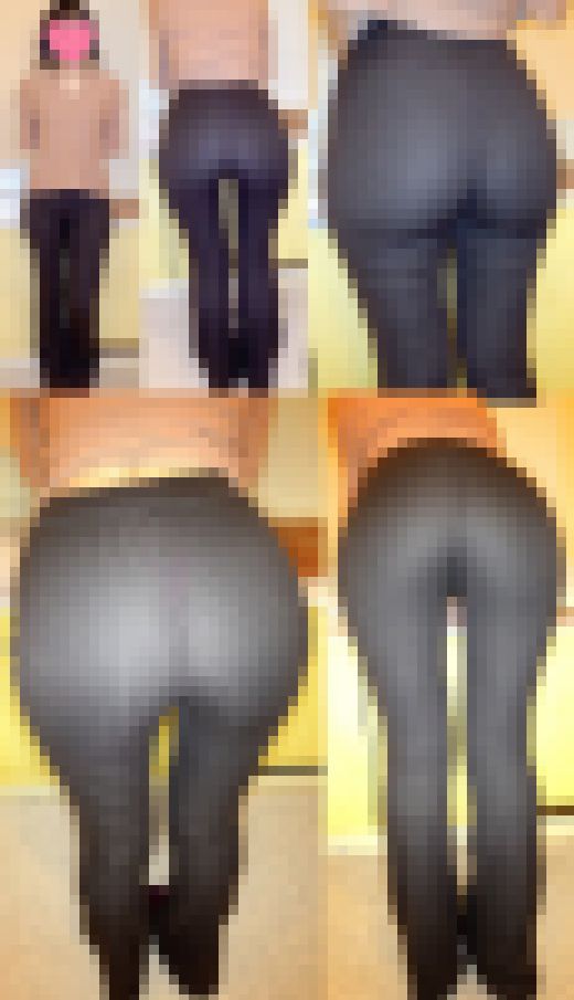 下着丸見えスケスケレギンス尻！！下半身プリッと出したら極エロ神尻だった♪OLお姉様　サンプル画像1