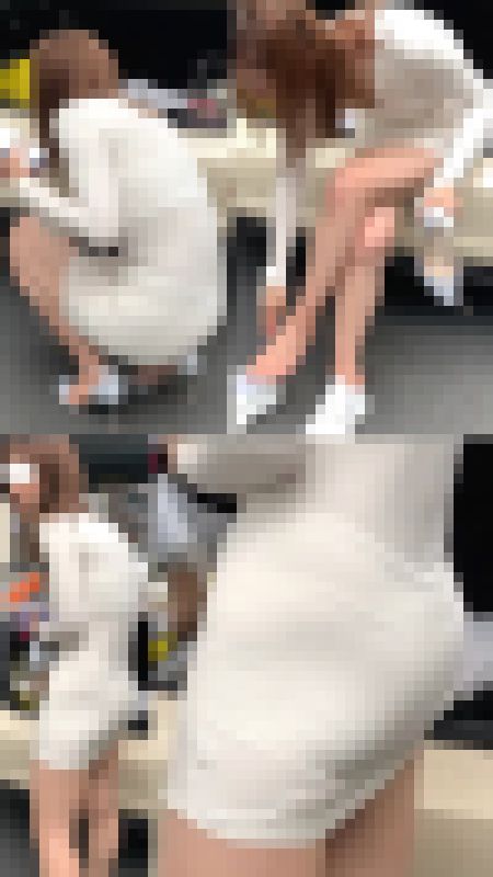 高画質 極上美人のタイトミニの透けパン・デカ尻　サンプル画像3