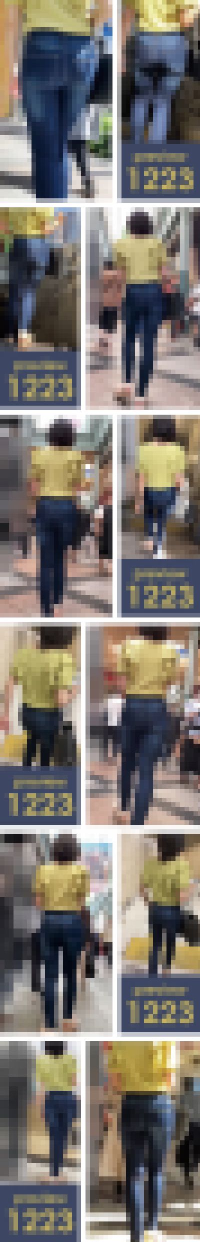【1223】その頭部からつま先にかけてのシルエット…まるでグー○ルマップのピン！ピチピチスキニージーンズ女子（前編）　サンプル画像1