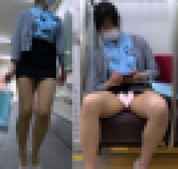 【電車対面パンチラ113】☆三角ゾーン観察記録/極短ミニスカOLのみだらな美脚! サンプル画像