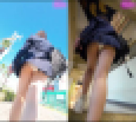 【縦型動画】J.K制服お散歩ローアングルパンチラ（1）　サンプル画像1